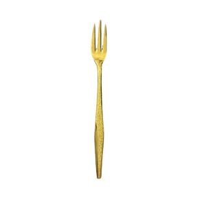 Vintage Florentine Gold Tone Cocktail Fork Textured Bark Finish Appetizer Fork
